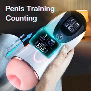 Masturbators Masturbator voor Mannen Automatisch Zuigen Mannelijke Kut Orale Vaginale Penis Vibrator Seksspeeltje voor Mannen Masturbatie Cup Pijpen Machine x0926