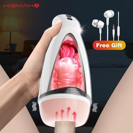 Masturbateurs Puissant Automatique pour Hommes Voix Interactio Réaliste Vagin Fellation Vibration Massage Sex Tool Adultes 18 230314