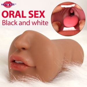 Masturbateurs Sex Toys pour hommes réel vagin réaliste bouche orale artificielle 3d gorge profonde langue dents silicone mâle masturbateur chatte pipe 230327