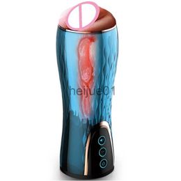Masturbateurs doux rechargeables 6 modes automatiques de succion chauffage réaliste chatte vagin mâle masturbateur sexe simulé coup de travail jouets pour hommes x0926