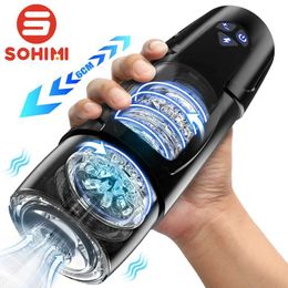 Masturbateurs Sohimi Dark Knight masturbateur mâle automatique tasse électrique sous vide pour hommes véritable aspiration vaginale poche pipe jouets sexuels pour adultes