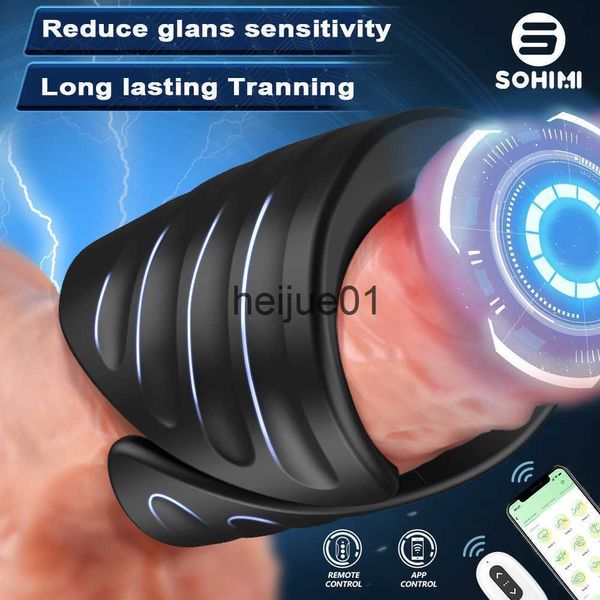 Masturbateurs Sohimi Masturbation Cup Glans Trainer Stimulateur Pénis Formation Vibrateur avec Contrôle APP Sex Toys pour Hommes Adultes Jouets Sensoriels x0926