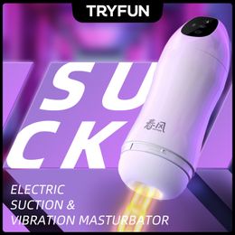 Masturbators TRYFUN Smart Sex Robot voor mannen Oraal zuigen Automatisch Mannelijke trillingen Vaginale zak Pijpen Verwarming Volwassen goederen voor 18 230904