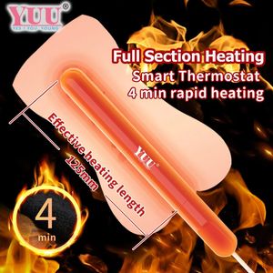 Masturbators YUU Smart Thermostat USB Heating Rod for Male Masturbator Cup Erotic Sex Toys Men Heated Bar Stick Anal Vagina Warmer 125CM 231204