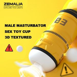 Masturbateurs ZEMALIA Male Masturbator Sex Toy Cup Men's Pleasure Stroker Sleeve avec 3D Texture Soft Silicone Portable 230314