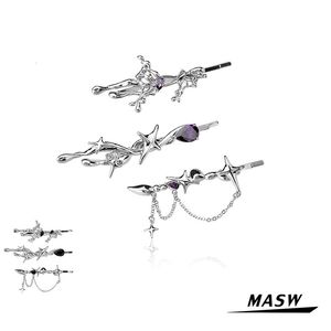 MASW Mode Pince À Cheveux Femmes Filles De Haute Qualité En Laiton En Métal Épingles À Cheveux Étoile Géométrique Barrette Bâton Épingle À Cheveux Accessoires De Cheveux 240315