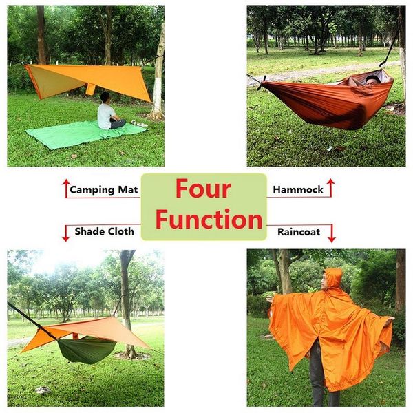 Hamac de Camping léger 4 en 1, imperméable, housse de pluie, Portable, pare-soleil, pour voyage et randonnée