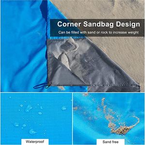 Tapis Desert Fox Couverture de plage imperméable 210 x 200 cm Tapis de plage anti-sable Tapis de pique-nique de poche portable Matelas de camping compact Empreinte
