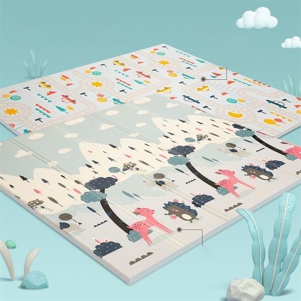 Tapis pour enfants Tapis pliables Étanche XPE Mousse Soft Floor Playmat Enfant Crawling Pad Jeu Activité Tapis Jouets Éducatifs LJ201113