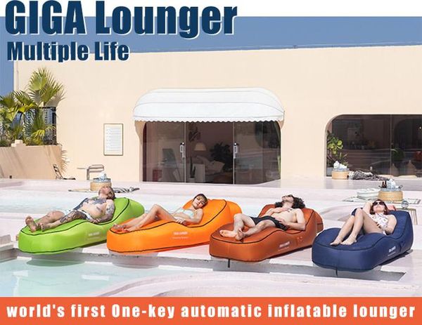 Mat GIGA Lounger CL1 OneKey Chaise longue gonflable automatique Recharge portable Tapis de camping en plein air Lit pneumatique de plage Pompe électrique intégrée