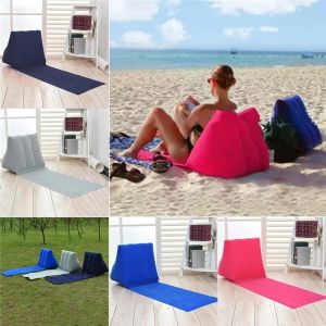 Tapis Tapis de plage gonflable doux, chaise longue de Camping en plein air, coussin de dossier de plage Portable, coussin de siège pliable, matelas de voyage