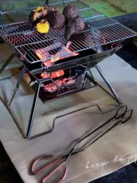 Mat Outdoor Camping Vuurvaste Doek Barbecuemat Vlamvertragend Bestand tegen hoge temperaturen Branddeken Glasvezel Vlamvertragend