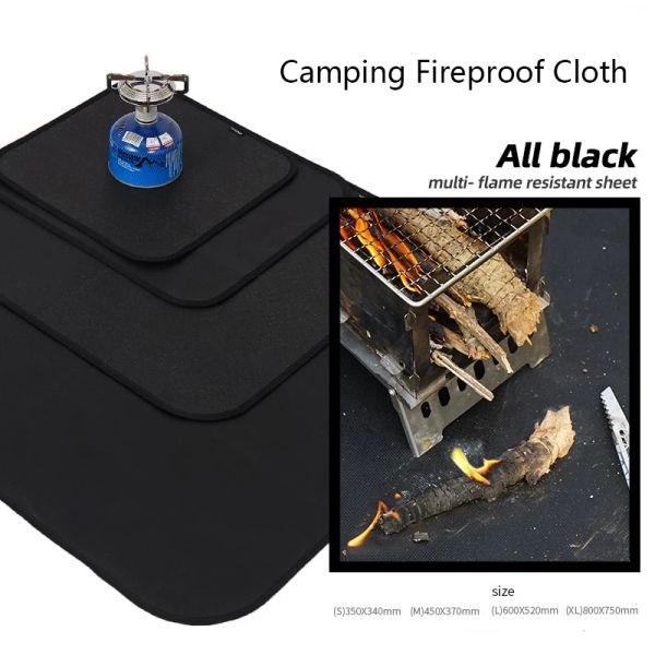 Tapis extérieur de camping en tissu ignifuge pique-nique barbecue flamme de protection ignifuge en silicone enduit de feu de feu