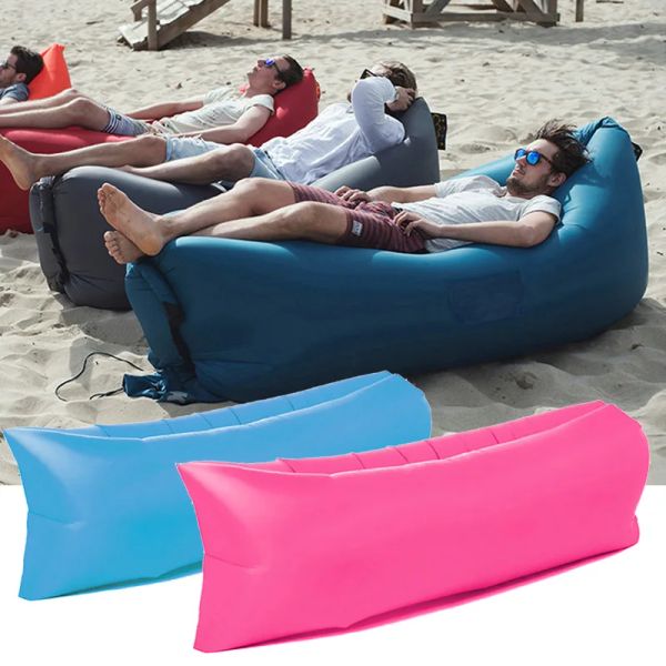 Tapis gonflable d'extérieur imperméable, chaise pliante de Camping, sac de couchage, matelas à Air ultraléger, sacs paresseux de plage