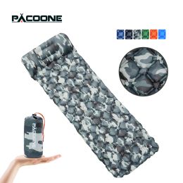 Tapis PACOONE coussin de couchage extérieur Camping matelas gonflable avec oreillers tapis de voyage lit pliant ultraléger coussin d'air randonnée nouveau