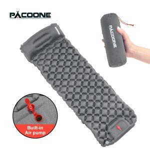 Colchoneta Pacoone para dormir al aire libre, colchón inflable para acampar con almohadas, estera de viaje, cama plegable, cojín de aire ultraligero para senderismo, nuevo