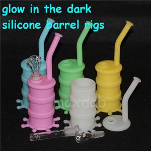 Hookahs Mat Pad Containers Glow In The Dark Silicone Water Pipe Oil Dowm Stam en Glass Bowl DAB Rigs Gratis DHL