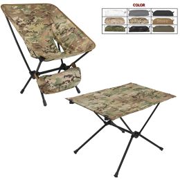 Tapis tactique Camping en plein air pêche chaise de lune pliante voyage randonnée pique-nique Barbecue Table pliante militaire chasse tabouret Portable