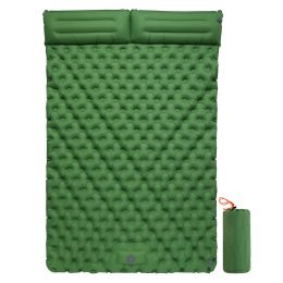 Colchón inflable de aire ultraligero, colchoneta para dormir para acampar al aire libre con almohada, cama para almuerzo a prueba de humedad para oficina