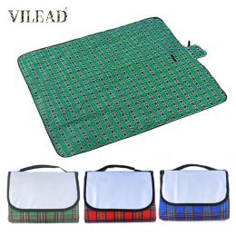 Mat Vilead pliant imperméable Mat de pique-nique Coussin léger avec motif à plaid à l'humidité Camping Camping Extérieur Accessoires