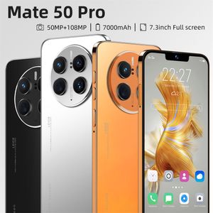 Écran tactile Smartphone MAT50 Pro Android Écran couleur 4g 3 Go 8 Go RAM64 Go 128 Go 256 Go Rom 7,3 pouces Écran HD Smart Wake Gravity Le capteur prend en charge plusieurs langues