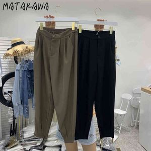 Matakawa hoge taille vrouw broek koreaanse dameskleding lente mode harembroek casual pak broek pantalones de mujer 210513