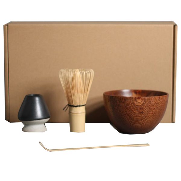 Matcha traditionnel coffret cadeau bambou fouet scoop ceremic bol porte-fouet ensembles de thé japonais