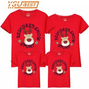 Vêtements assortis Noël et fille famille Look T-shirt mère tenues coton papa fils vêtements 210417