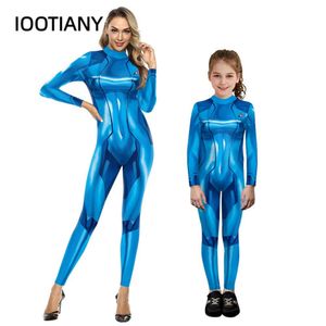 Bijpassende outfits 3D-geprinte Zentai cosplay kostuum ouder-kindpurim carnaval pak sexy bodysuit spandex catsuit