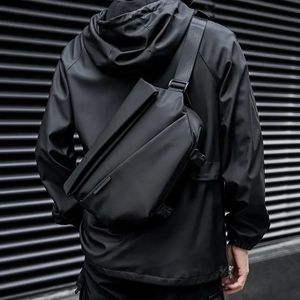 MATE ELAN Premium étanche boucle magnétique sac à bandoulière personnalité mode hommes sac de messager noir sacs à bandoulière minimalistes 240116