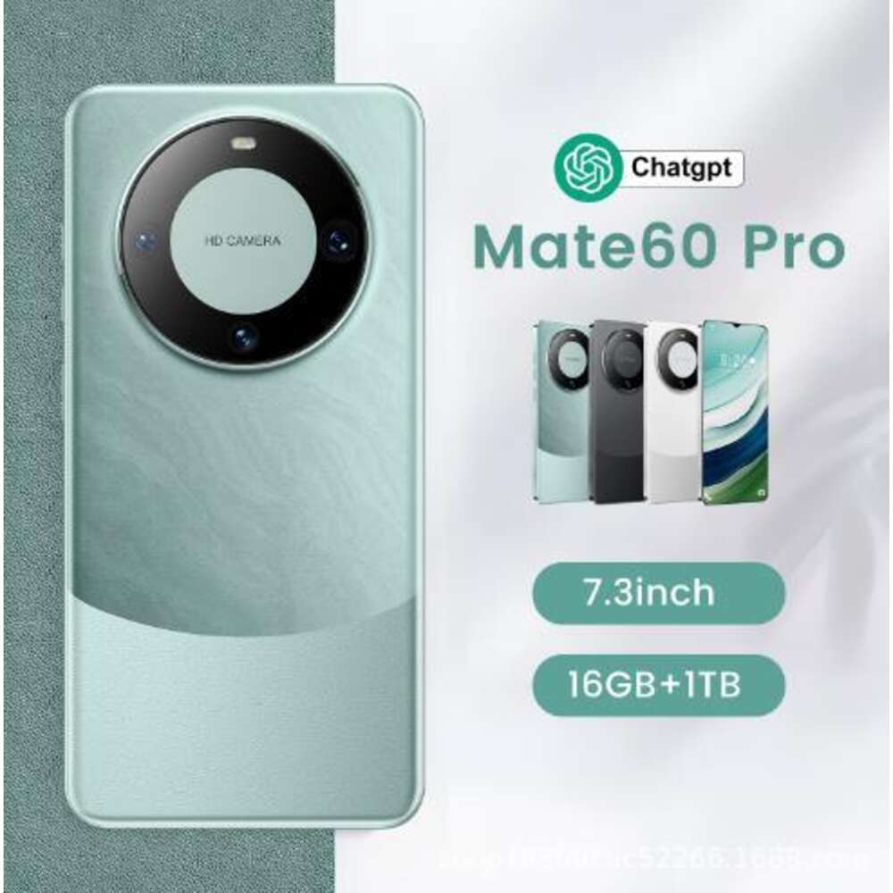 Mate60 Pro Global Versiyon Telefon 16GB+1TB 7.3 inç Büyük Android Akıllı Oyun Telefonu Siyah