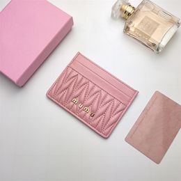 Matelasse Fashion Designer Leather Wallet Card Holder Heren Dames Geschenk Credit Cardholder Letter Porther Women Mini Wallets met Box Cardholder