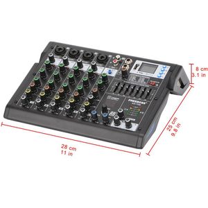 Materiaal 7 Band EQ Sound Mixer 6 kanalen 99 DSP Effects Bluetooth USB Play Record Mixing Console voor DJ Studio Karaoke Gratis AGTD6