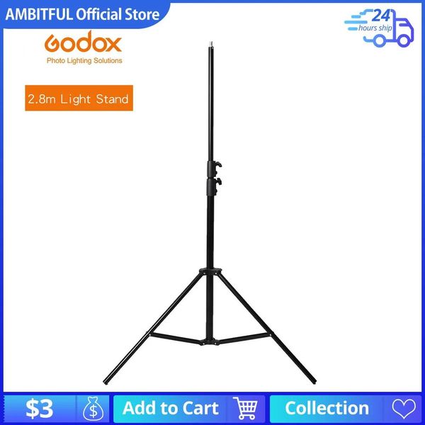 Material Godox 280 cm 2,8 m 9 pies Pro soporte de luz resistente para trípodes de estudio fotográfico de estación de TV de luz de tungsteno Fresnel