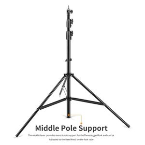 Materiaal verbeterde 2,8 meter/9 ft zware impact Air Cushioned Video Studio Light Stand, telescopische ondersteuning in het midden, stabieler