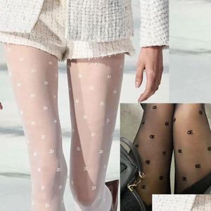 Bas de maternité 2023 Mode Luxe Bot Sexy Bas serrés Legging Collants Femme Lettre Imprimé Flocage Bas Anti-Crochet Si Dhy6Z