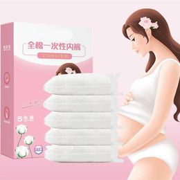 Zwangerschapsbodems 5 stuks/batch wegwerp ondergoed voor zwangere vrouwen katoen postpartum ondergoed plus maat geschikt voor grote vrouwen 2xl tot 6xll2405