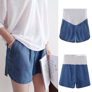 Zwangerschapsbodems verstelbare dunne katoenen linnen korte broek zomerse mode shorts kleding voor zwangere vrouwen casual buikzwangerschap