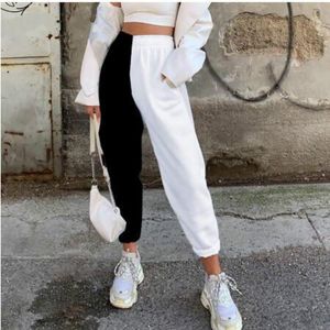 Zwangerschapsbodems patchwork casual broek vrouwen 2023 mode slanke zwarte witte sportpant athleisure jogger slijtage herfst winter vrouw