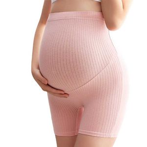 MATERNITY Bottoms Plus Taille Femmes enceintes Striping Striped and High Elastic Underwear adapté aux shorts respirants et sûrs pour les femmes enceintes H240518