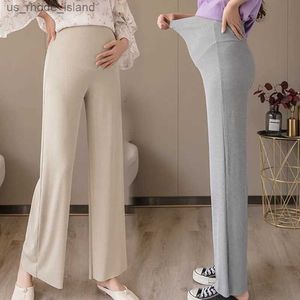 MATERNITY Bottoms Femmes enceintes Été pantalon de jambe large mince maternité abdomen de taille haute