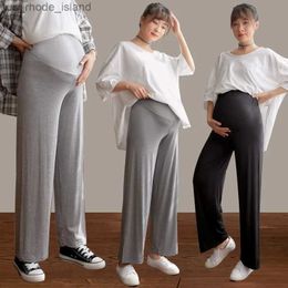 Bottnity Bottoms Pantalon à jambes larges pour femmes enceintes pour les vêtements d'extérieur du printemps et de l'automne avec une sensation droite et tombante Nouvelle maternité Clothingl2404