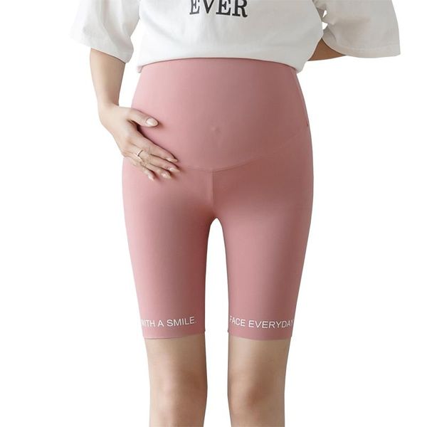 Bas de maternité Maigre Femme Enceinte Pantalon De Yoga Taille Haute Abdomen Leggings Actifs Étiré Au Genou Ventre Pantalon Short De Sport