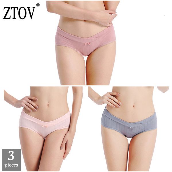 Bas de maternité ZTOV 3Pcs / lot Culotte de sous-vêtement de maternité Taille basse Culotte de grossesse pour femme enceinte Plus Size Sous-vêtement Short Vêtements XXXL 230512