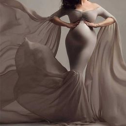 Zwangerschapskleding voor zwangere vrouwen voor fotoshootjurken kostuum elegante jurkmatte jurken