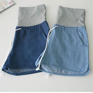 Pantalones cortos sueltos de mezclilla de maternidad Jeans ropa de talla grande mujeres embarazadas pantalones Capris para ropa de embarazo 210528