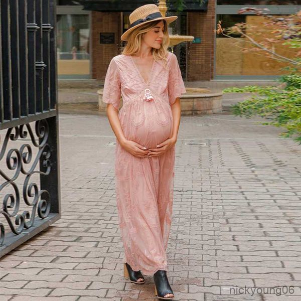 Robe de maternité vêtements de grossesse femmes enceintes dame robes élégantes accessoires de photographie fête robe de soirée formelle R230519