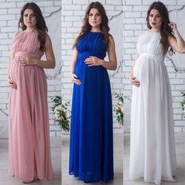 Zwangerschaps Draai's Zwangere drapo Pography Props Casual Nursing Boho Chic Tie lang voor Ladies Maxi Dress 230320