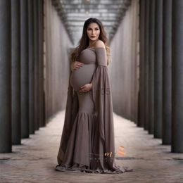 Zwangerschapsjurken 2020 Zwangerschapsfotoshoot Lange jurken Babyshowerjurken Stretchy Zwangere Vrouw Fotografie Props Lange jurk HKD230808