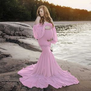 Robes de maternité 2020 robes de maternité sexy sans épaule pour séance photo volants grossesse Maxi robe longue femmes enceintes robe accessoires de photographie HKD230808